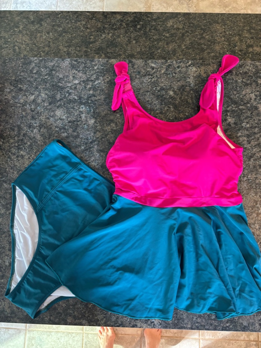 Latched Mama Peplum Nursing Tankini Top and High Waisted Swim Bottoms